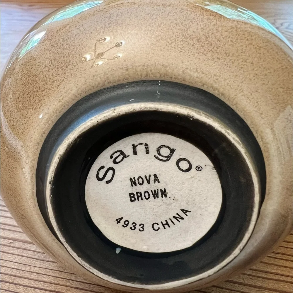 Vintage Nova Sango Brown Lidded Sugar & Creamer